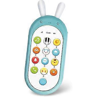 Pädagogisches Spielzeugtelefon für Babys - Intelligentes Lerntelefon mit Licht, Musik und einstellbarer Lautstärke für Kinder 6+ Monate - Blau