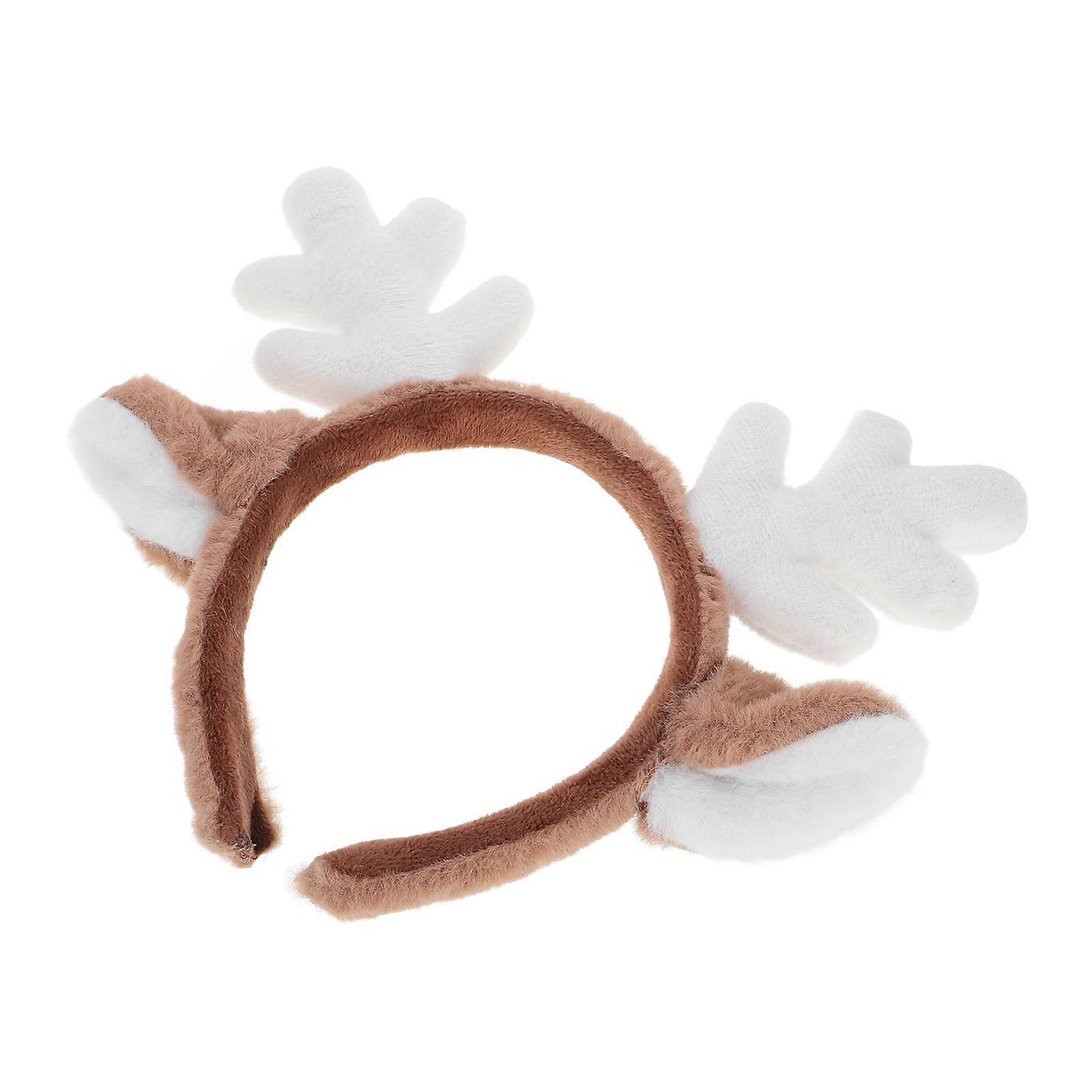 Plush Reindeer Antler Headband for Xmas 4Pcs Cute Deer Ears Hair Decoration