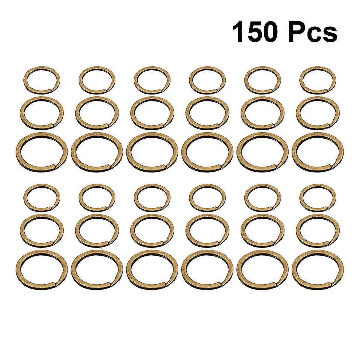 Keyring Parts Copper Keyrings Durable for Key 150Pcs Retro Metal Set