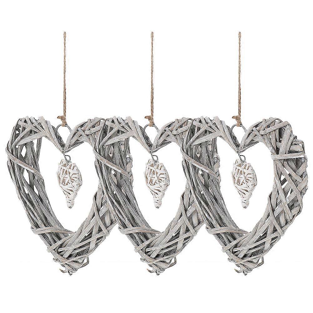 Wicker Heart Wreath Door Wreath for Decor 18Pcs Multi Color Hanging