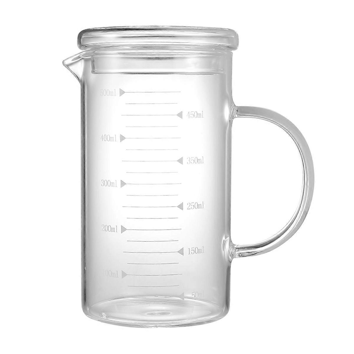 Heat-Resistant Water Kettle for Home 3Pcs Transparent Glass Cup with Scale Multifunctional