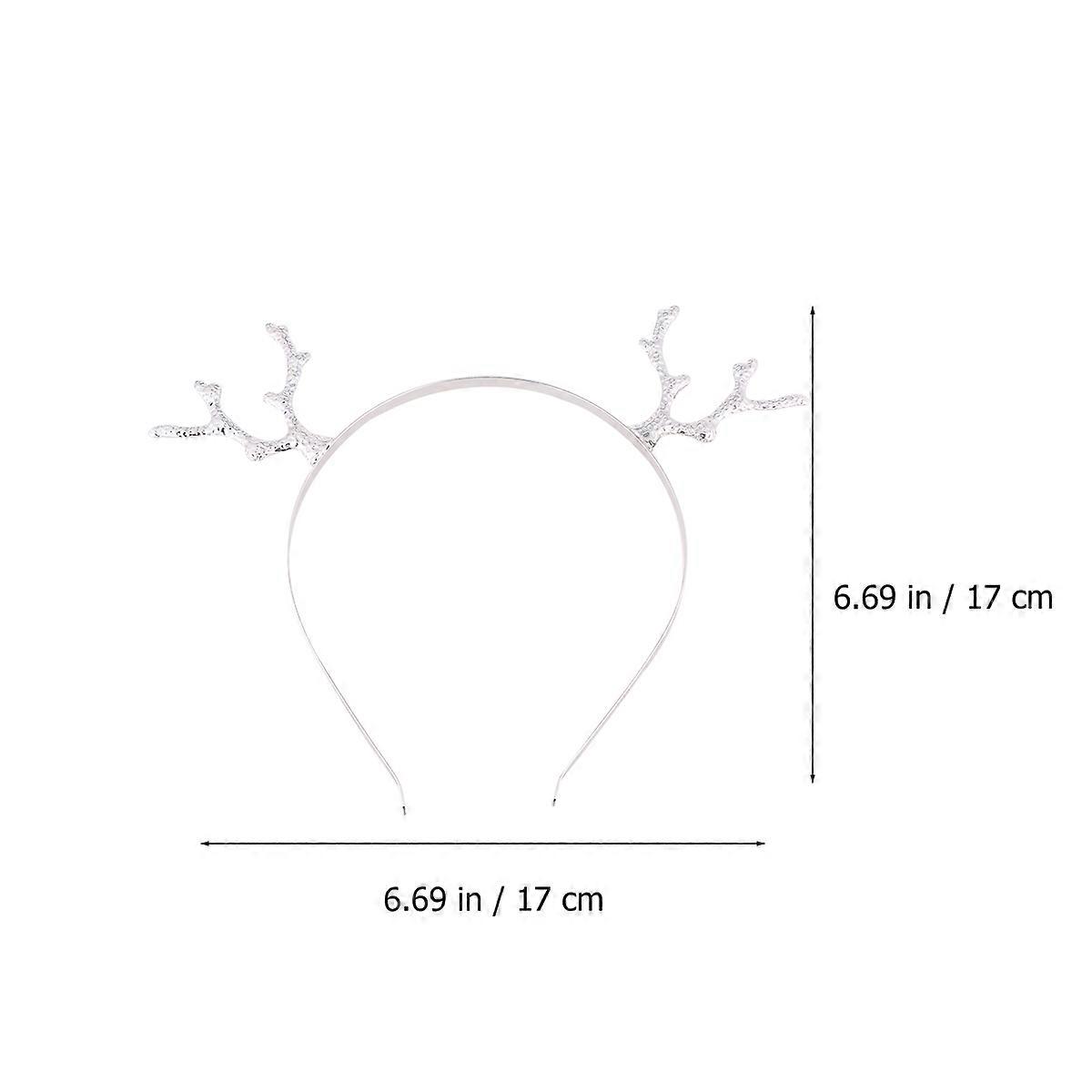 Hair Alloy Antler Shape Headband for Christmas Party Perfect Costume Accessories for Girls and Children Size 6.7 X 6.7 X 0.2In 2Pcs