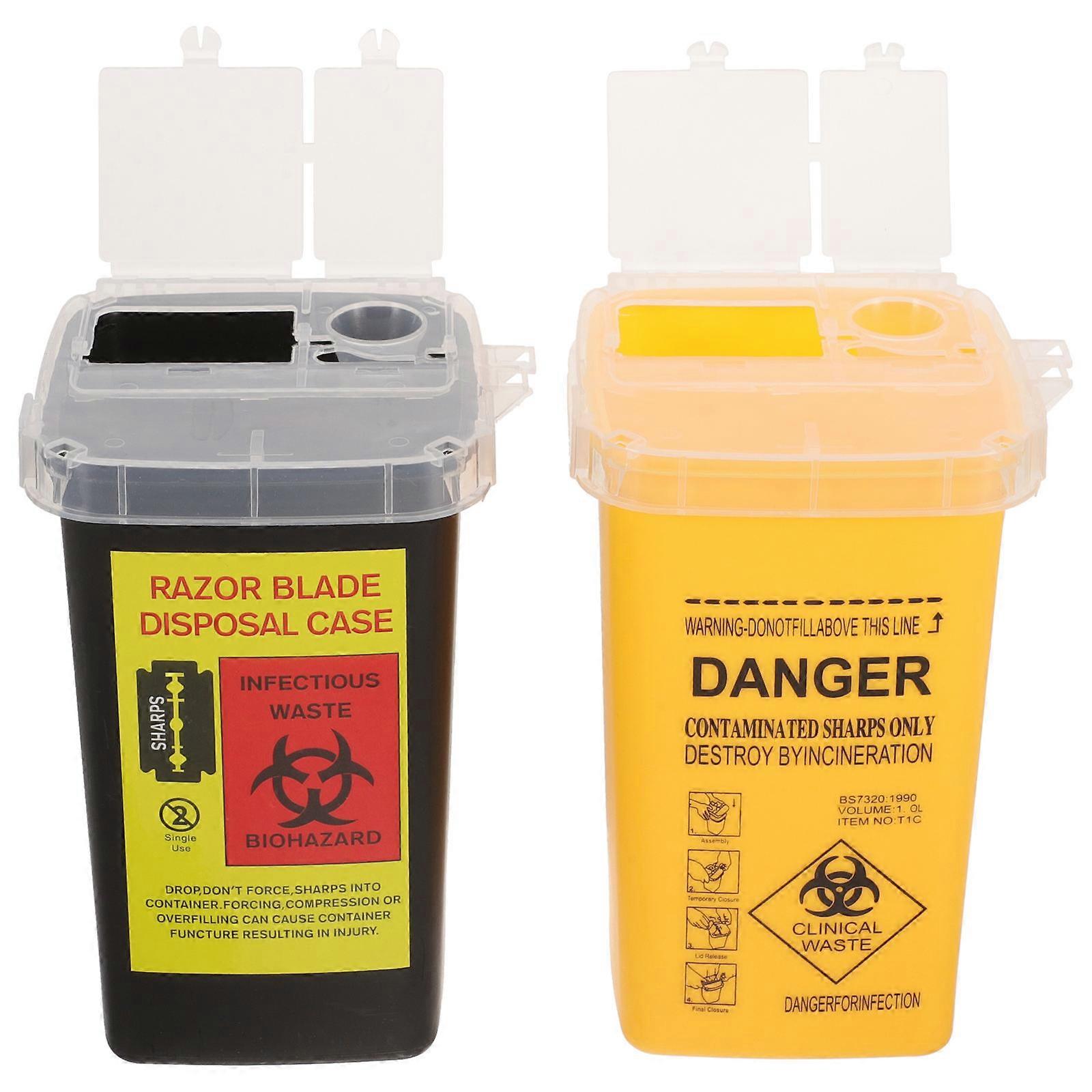 Plastic Sharps Containers 10Pcs Assorted Color Waste Disposal Holders For Veterinary Clinics Tattooing Tools Lid Sealing
