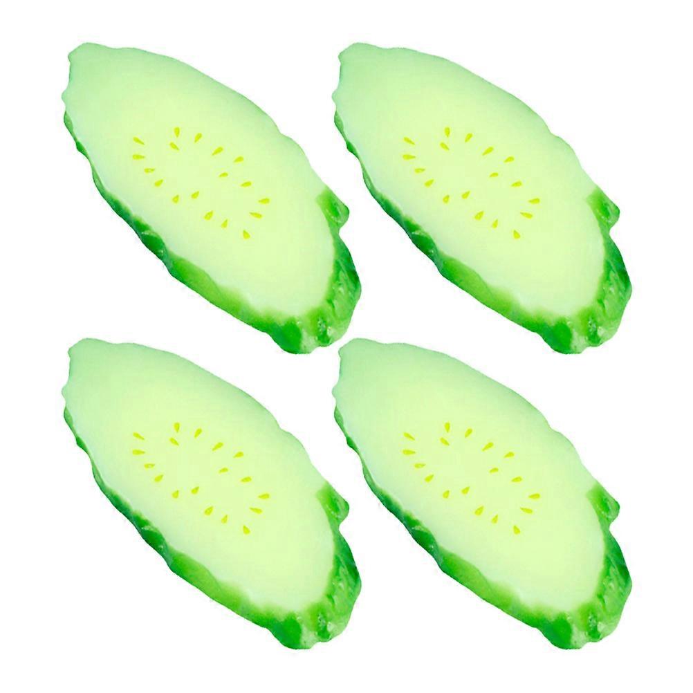Realistic Design Fake Cucumber Slices Food Model Party Decoration Photo Props 20 Pcs