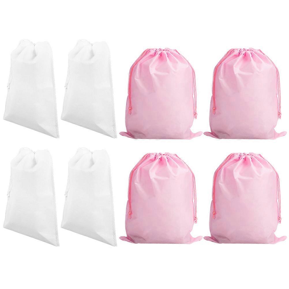 Assorted Color Travel Shoe Bags Drawstring Fabric Storage Bags 8Pcs for Shoes