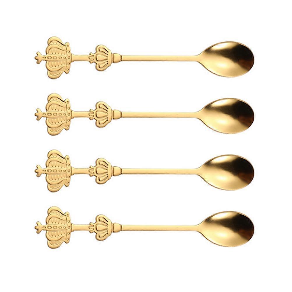 Stainless Steel Golden Spoons for Kitchen Use 8Pcs