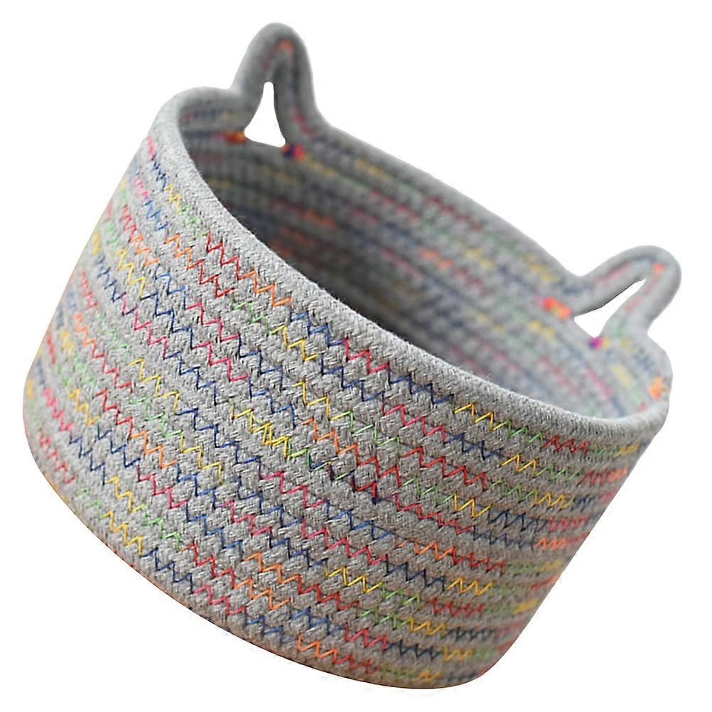 Grey Cotton Rope Storage Basket Kitten Ear for Storage 2Pcs