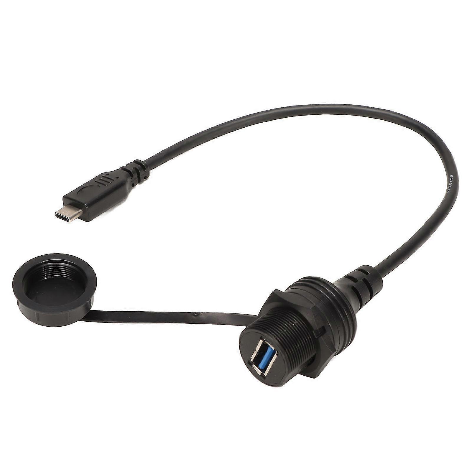 Type C to USB3.0 OTG Cable Waterproof Strong PVC 5Gbps Transmission Flush Panel Mount Cable