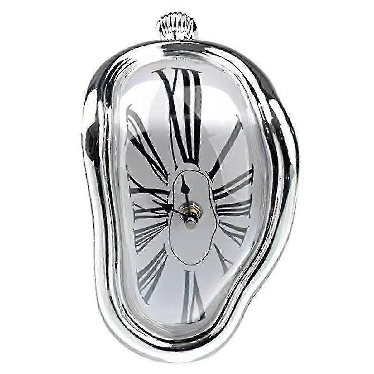 2025 Melting Clock Dali Inspired Silent Movement L-Shaped Curved Shelf Clock for Home Office Desk