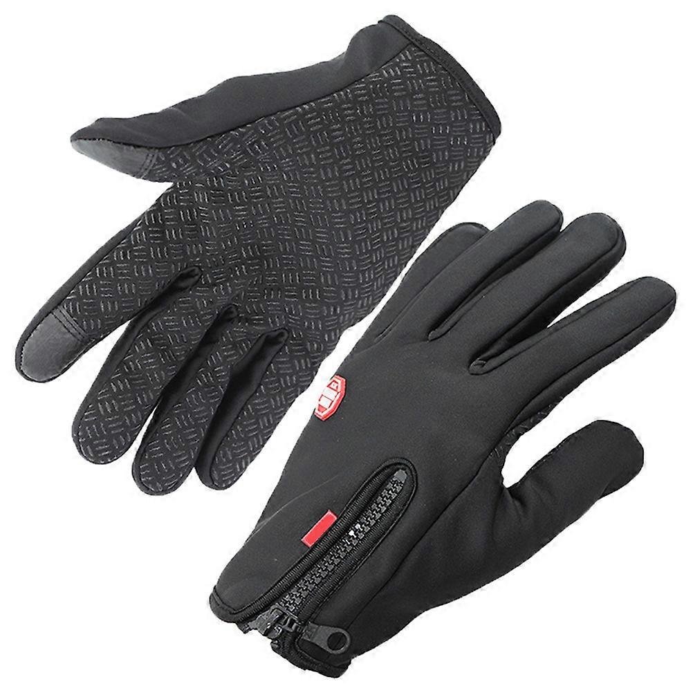 Waterproof Gloves Winter Outdoor Windproof Gloves for 2Pcs Black