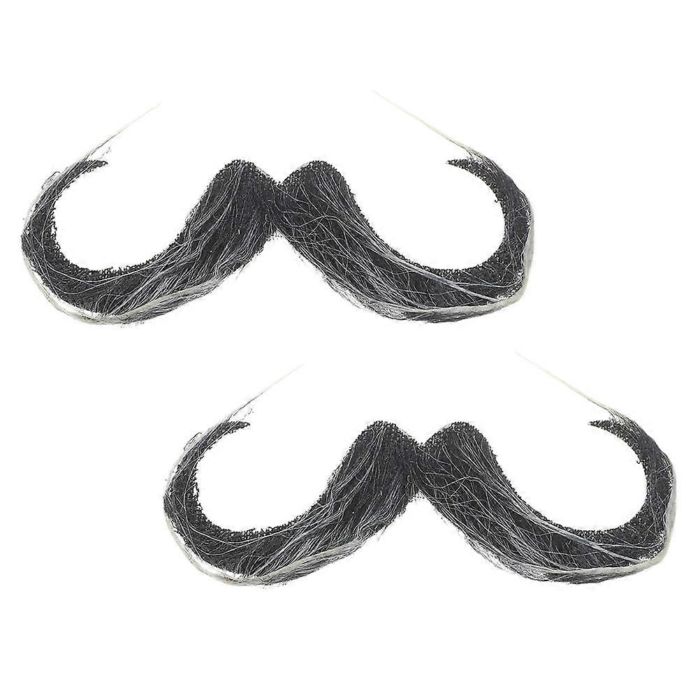 Realistic Fake Mustache Accessory For Costume Prop Multi Fabric Material Self Adhesive 2Pcs