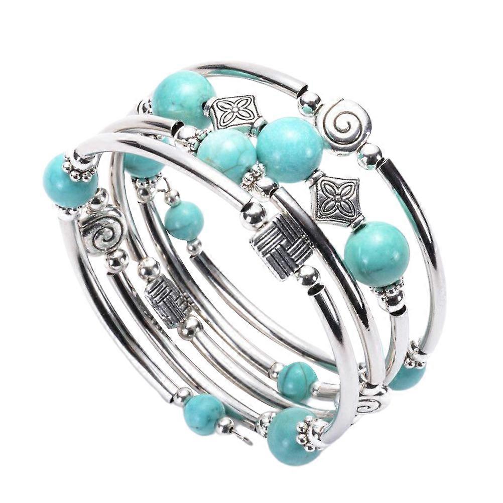Stylish Turquoise Decorative Bangle For Ladies Multilayer Design Suitable For Gift Giving 1Pack