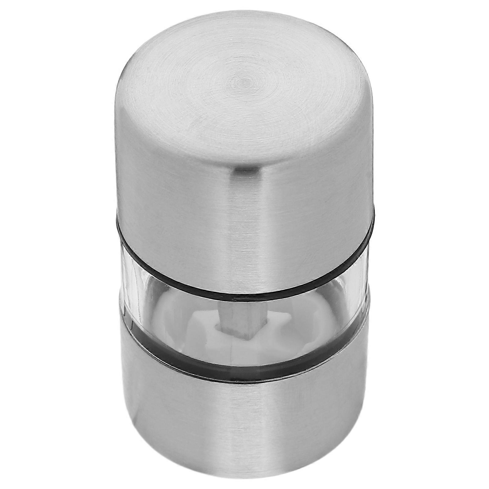 Refillable Pepper Crusher Manual Grinder for Pepper 2Pcs Silver Tone