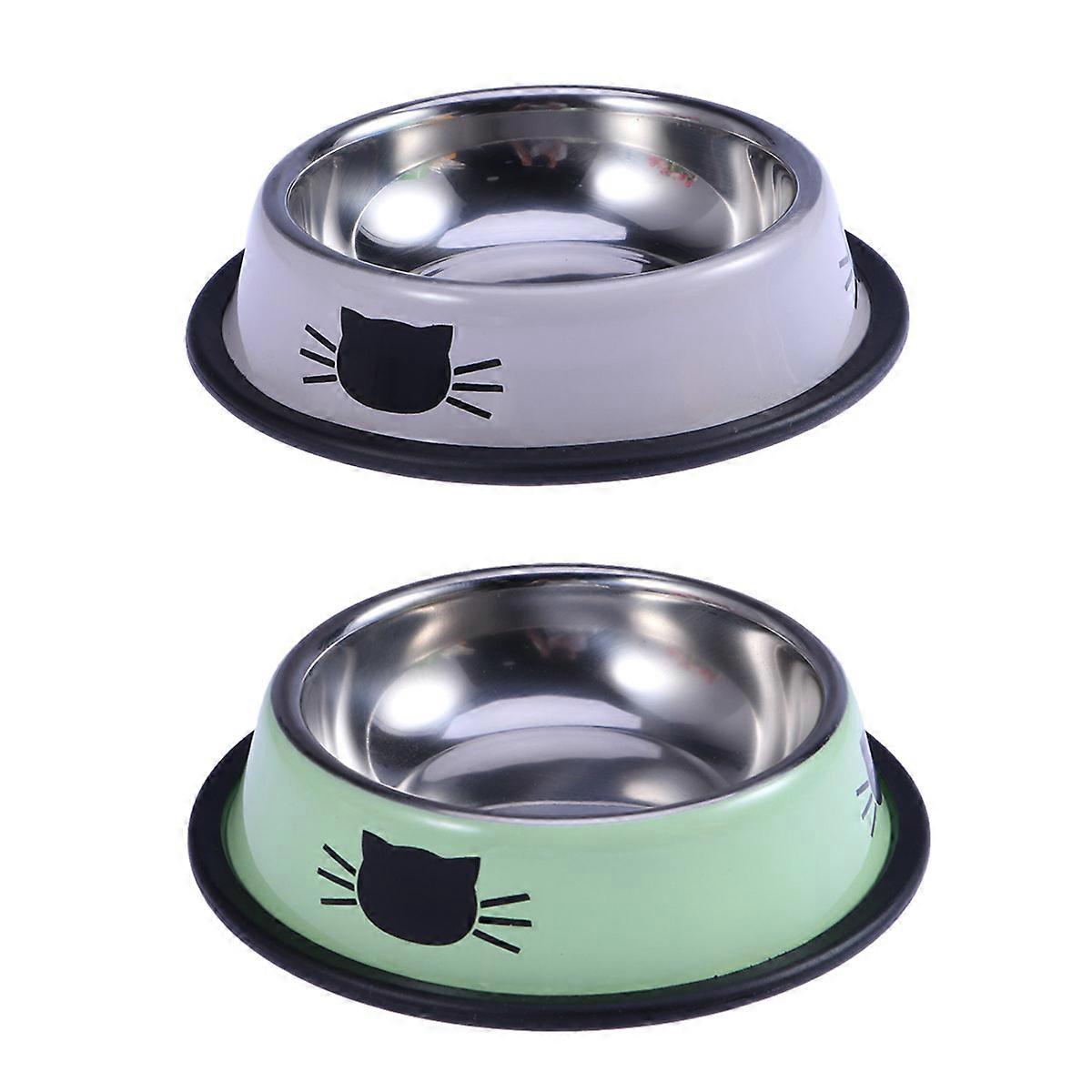 Cat Food Bowl Stainless Steel Pet Bowl for Feeding 6Pcs Assorted Color