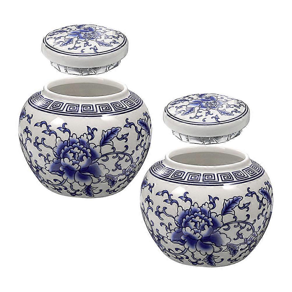 Ceramic Tea Jar for Storage with Airtight Lid 6Pcs Multi-Color Decorative