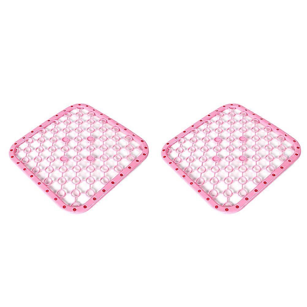 Sink Debris Filter Mat Kitchen Multifunction Square Insulation Holder 4Pcs Pink