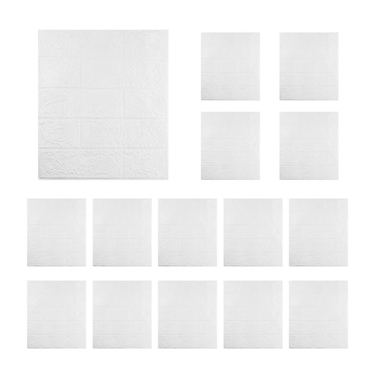 15Pcs Self-Adhesive 3D Brick Sticker DIY Background Wall Decals-A