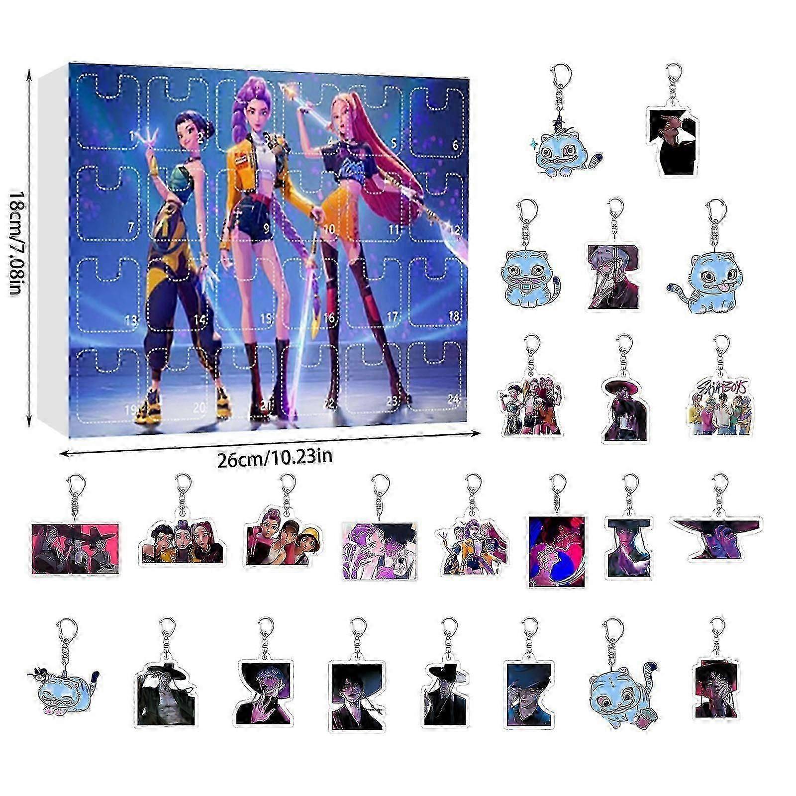 K-pop Demon Hunters Ακρυλικό Σετ Ημερολογίου Advent 24 Days Surprise Gift Box για θαυμαστές και παιδιά