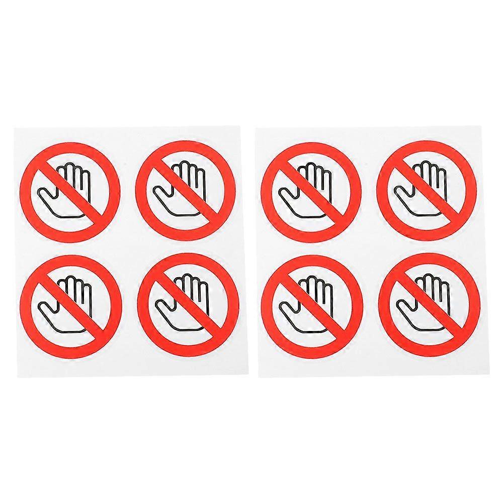 8pcs Safety Warning Sign Stickers Prohibited Do Not Touch Labels Prevent Mechanical Injury Self-Adhesive Decals For Factories Warehouses Offices