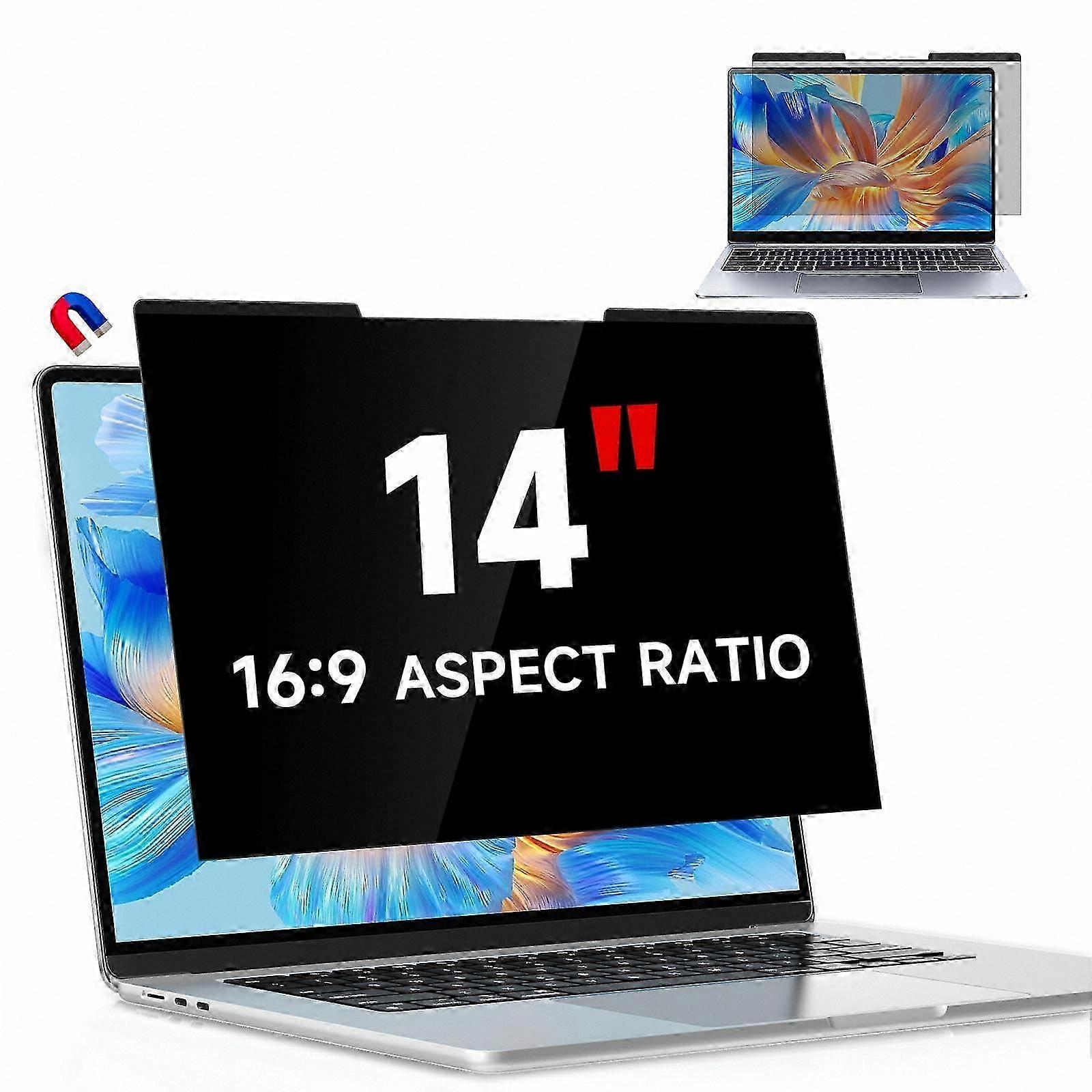 14" Laptop Privacy Screen Protector, Anti-Glare 16:9 Display Shield
