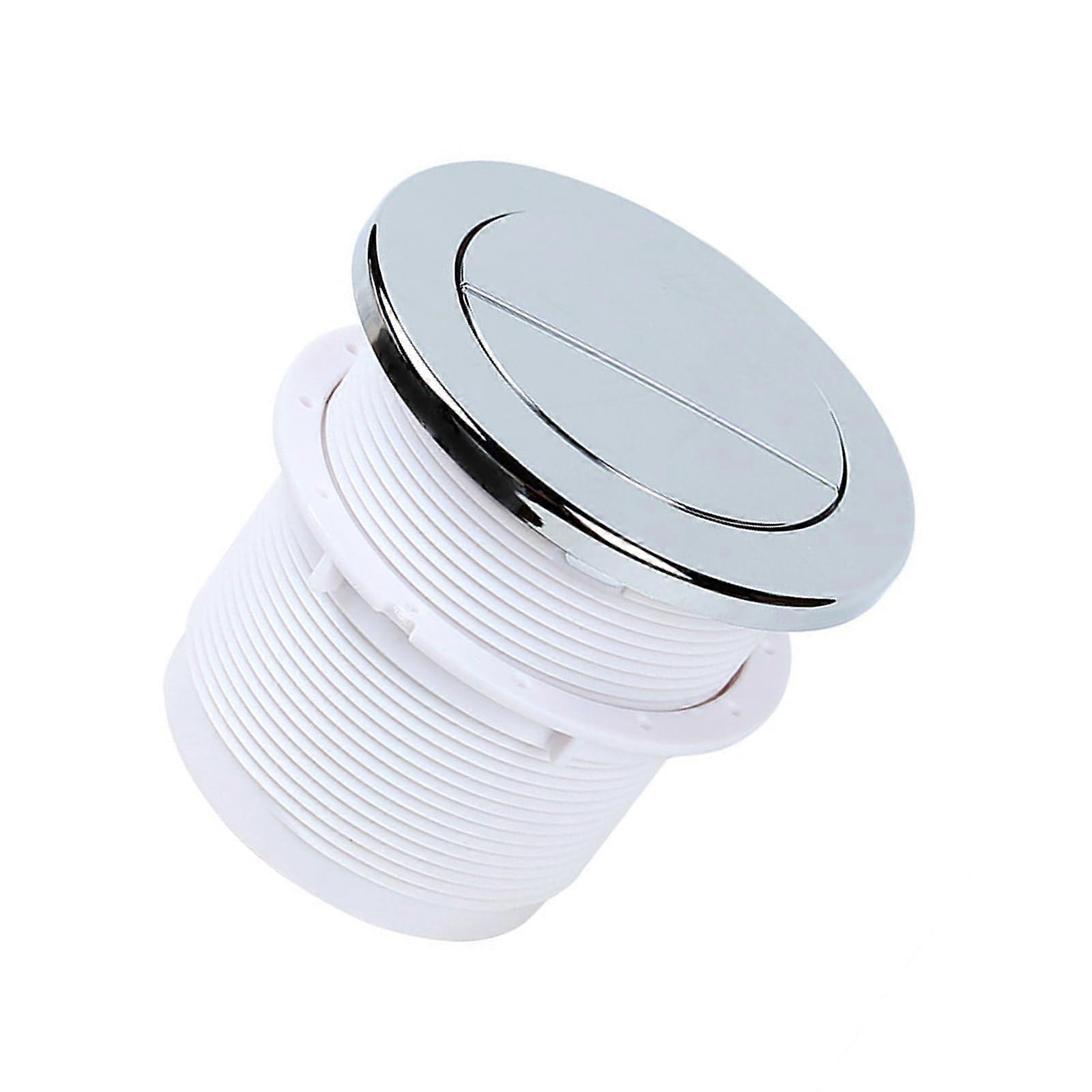 Double Drain Valves Pneumatic Button Large Diameter ABS Copper Drain Gate Compatible With Toilet Tanks Silver Plated