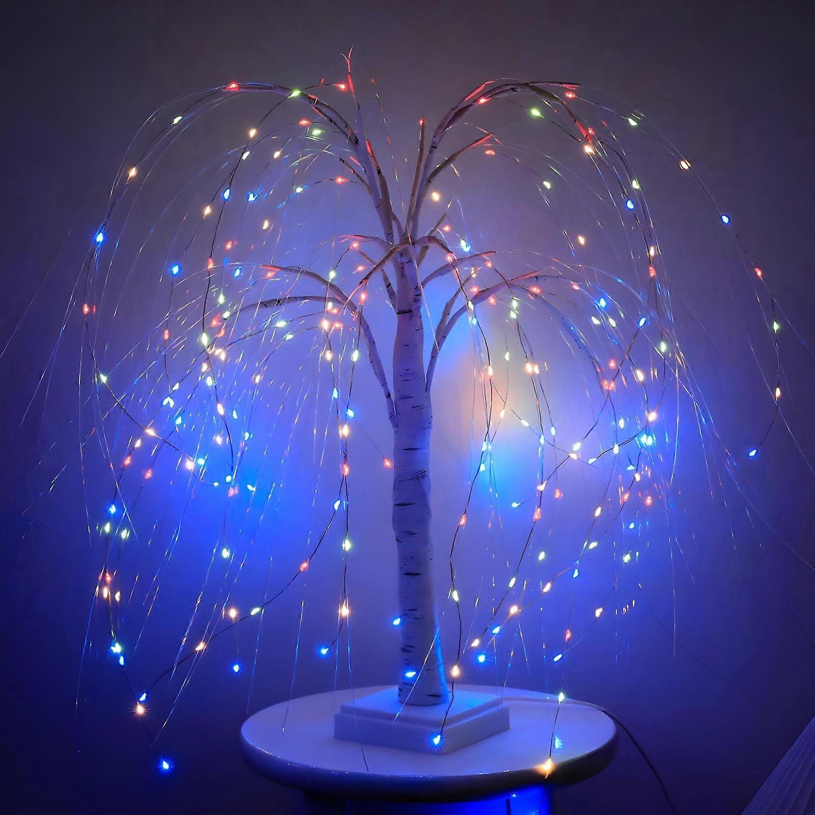 Halloween Willow Tree Lights LED Willow Night Light Twig Lights 8 Functions 11 Cm White and Colorful for Christmas