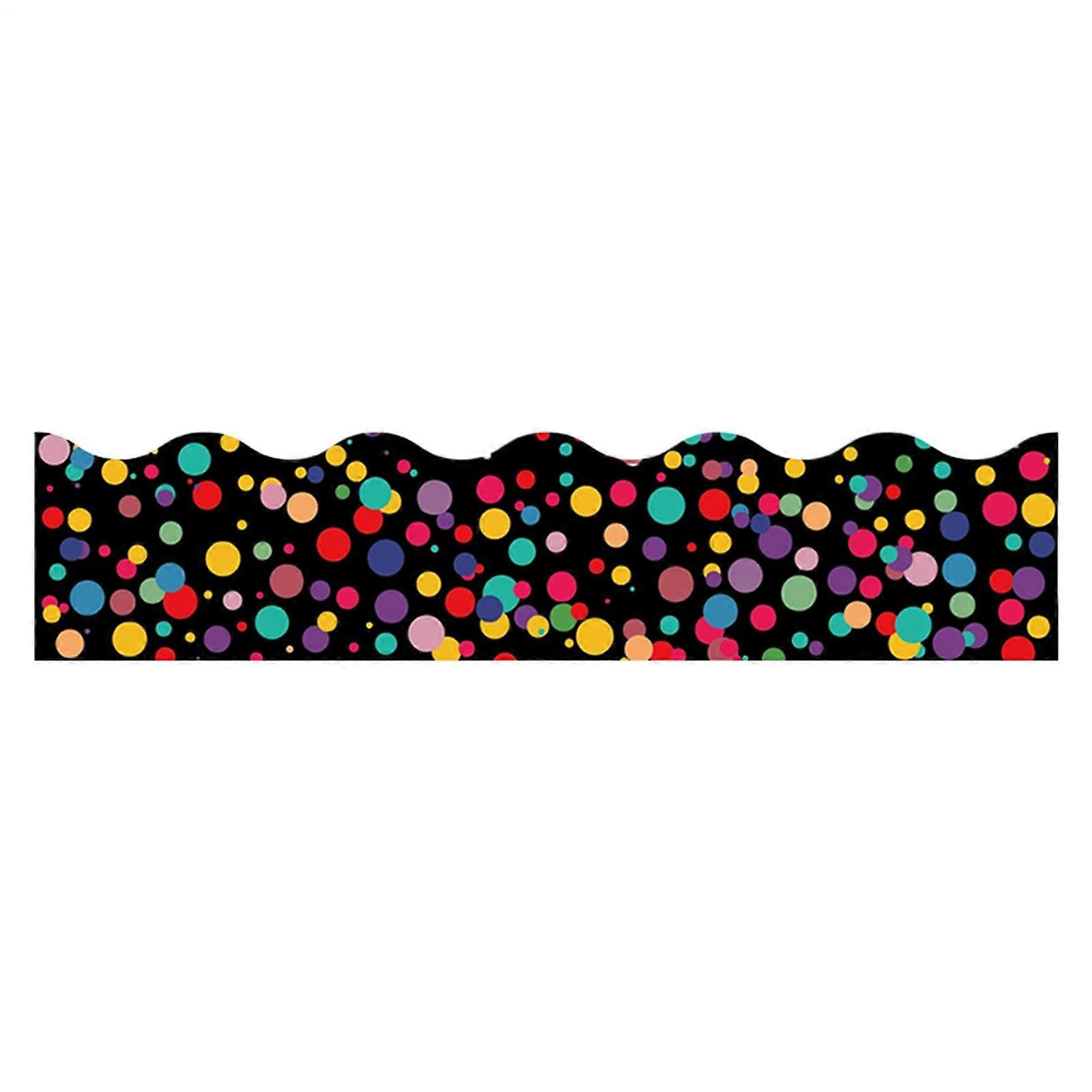 School Bulletin Board Border Colorful Dot Trim, Polka Dot Theme Strip For Classroom Blackboard Border Decor
