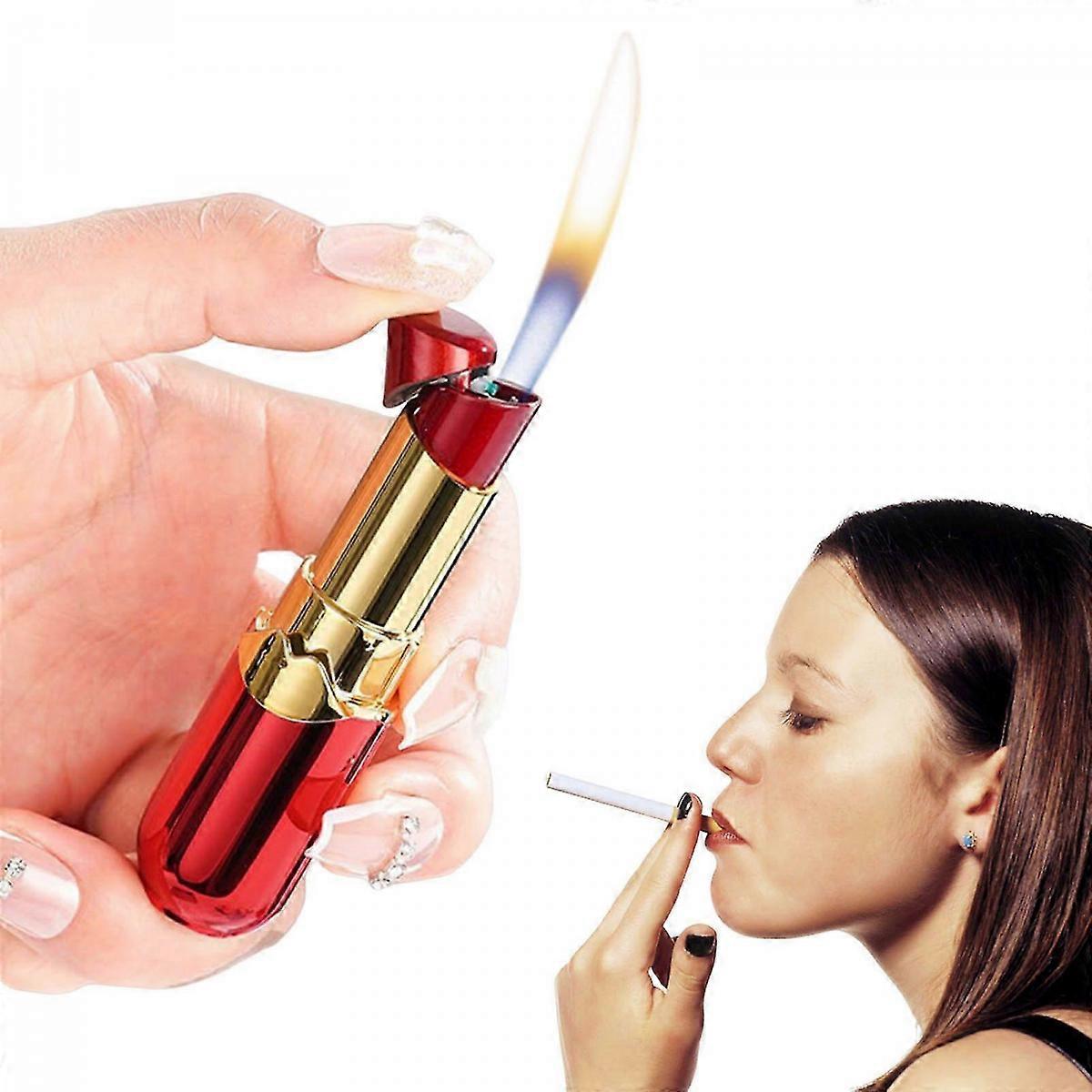 Refillable Windproof Lipstick Lighter Gradient Color Lipstick Lighter Birthday Gift bb1612