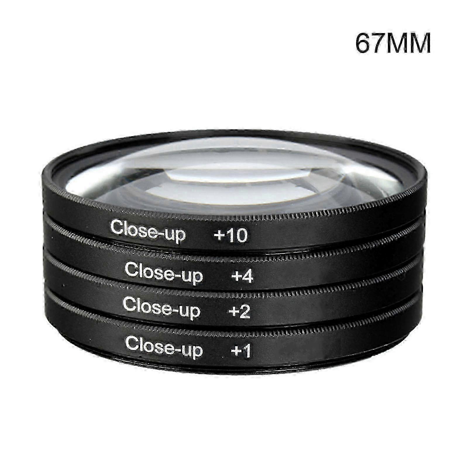 4pcs 49/52/55/58/62/67/72/77/82mm Macro Close Up Lenses Filter Set +1 +2 +4 +10
