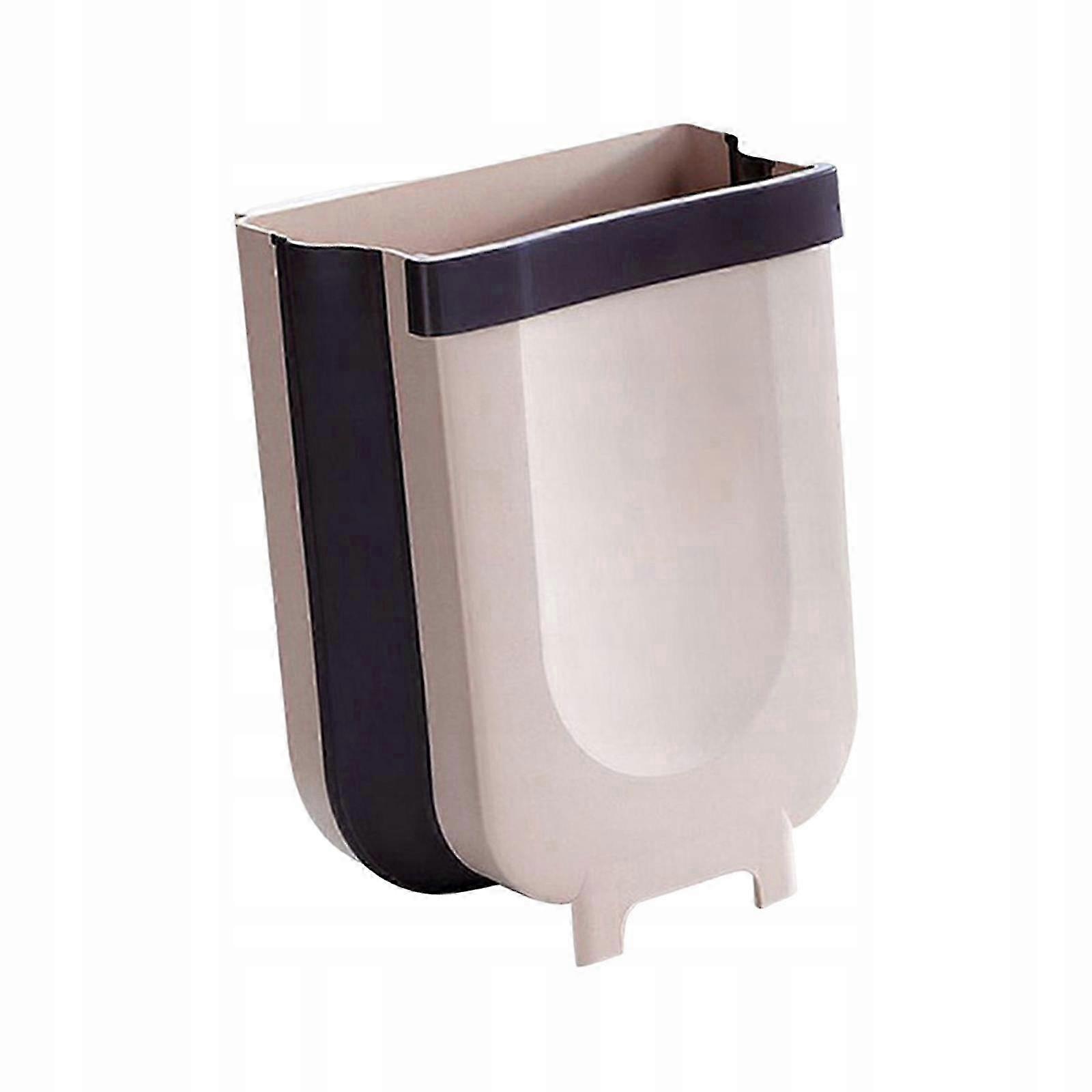Collapsible Waste Bin Hanging Kitchen Khaki L