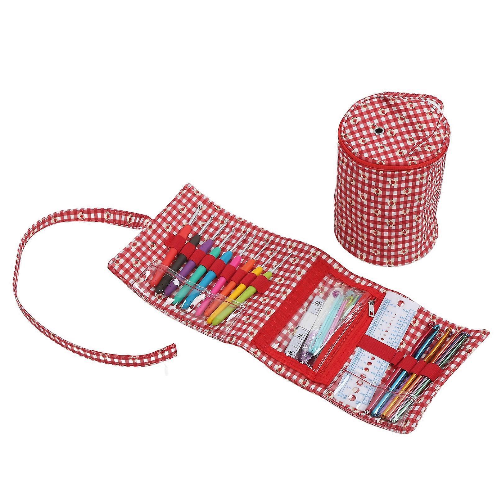 Crochet Kit Portable Multipurpose Large Capacity Bag Crochet Hooks Yarn Set for Beginners Professionals