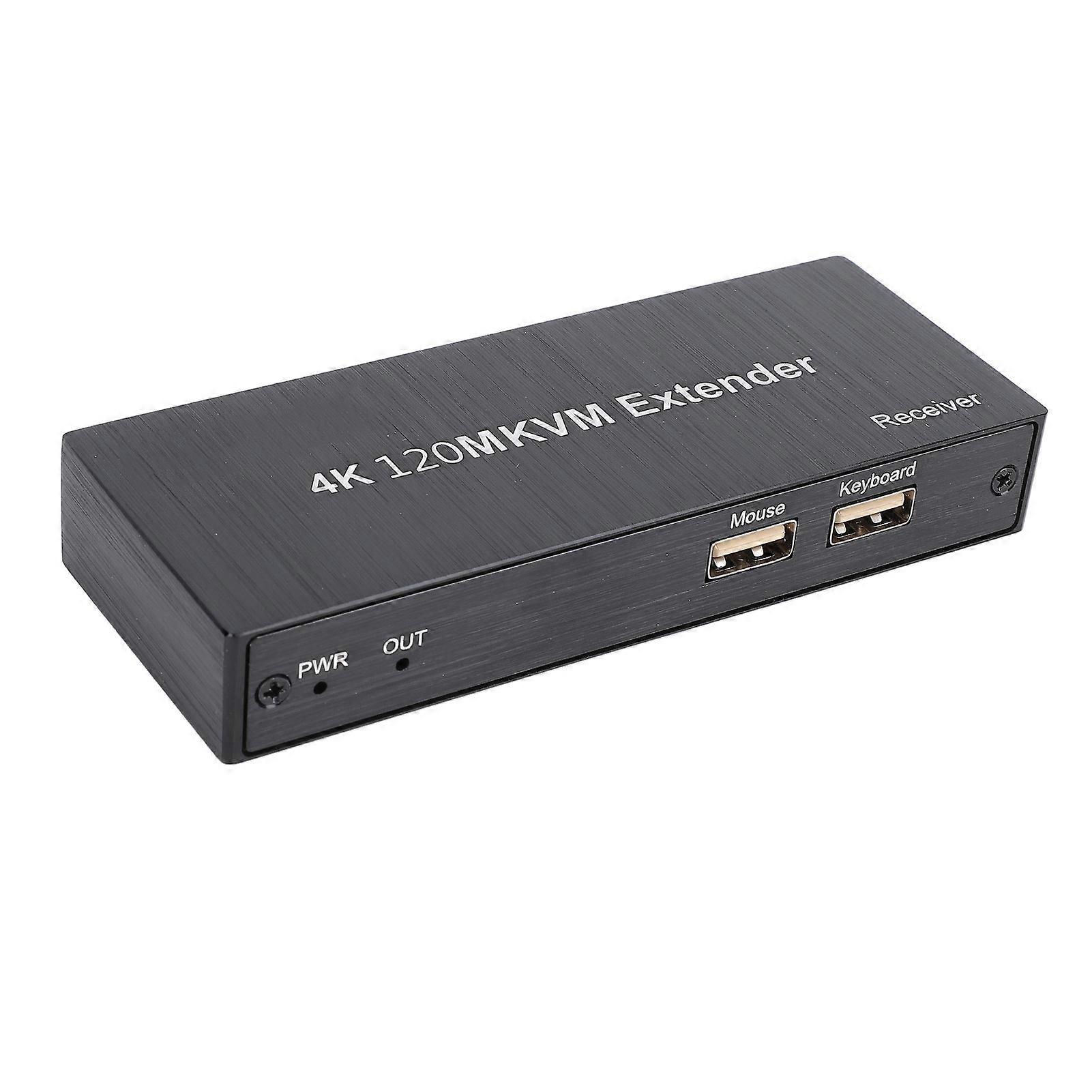 120m HD Multimedia Interface KVM USB Extender Transmit 4K HD Video Over Cat5e 6 7 Cable for Mouse and Keyboard Control Remote Signals UK Plug 