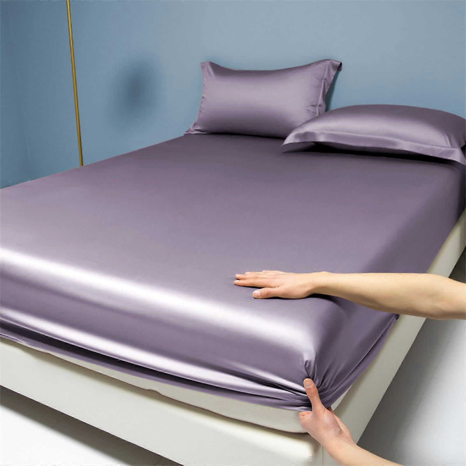 Deep Pocket Bed Sheets Soft Cotton Fitted Sheet 180x200+25cm Elasticated Bottom Sheet For Double Bed