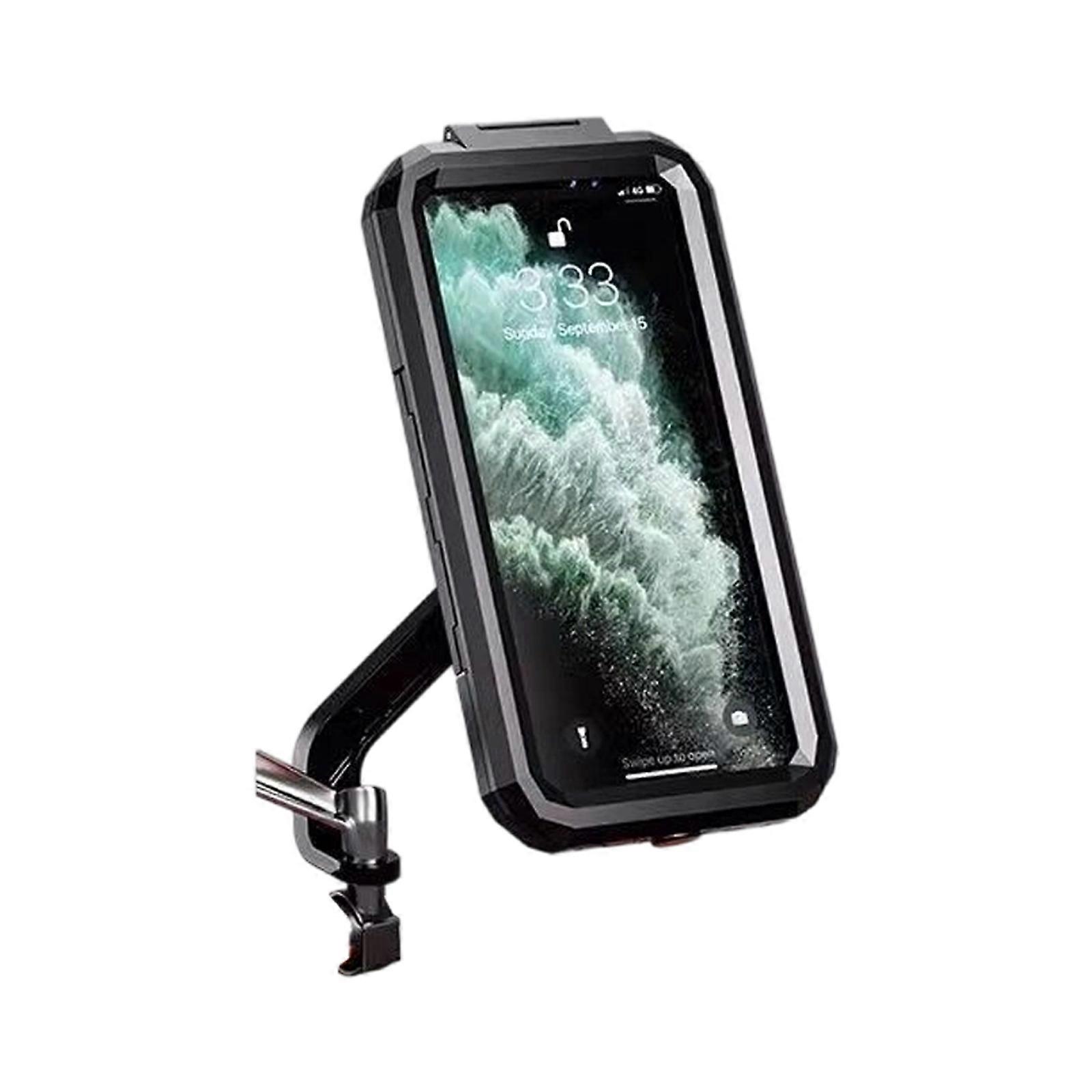 Full Enclosed Waterproof Phone Holder For Motorcycles Adjustable 360 Degree Rotation 3 Axes Lift Mechanism Secure Grip Multicolor