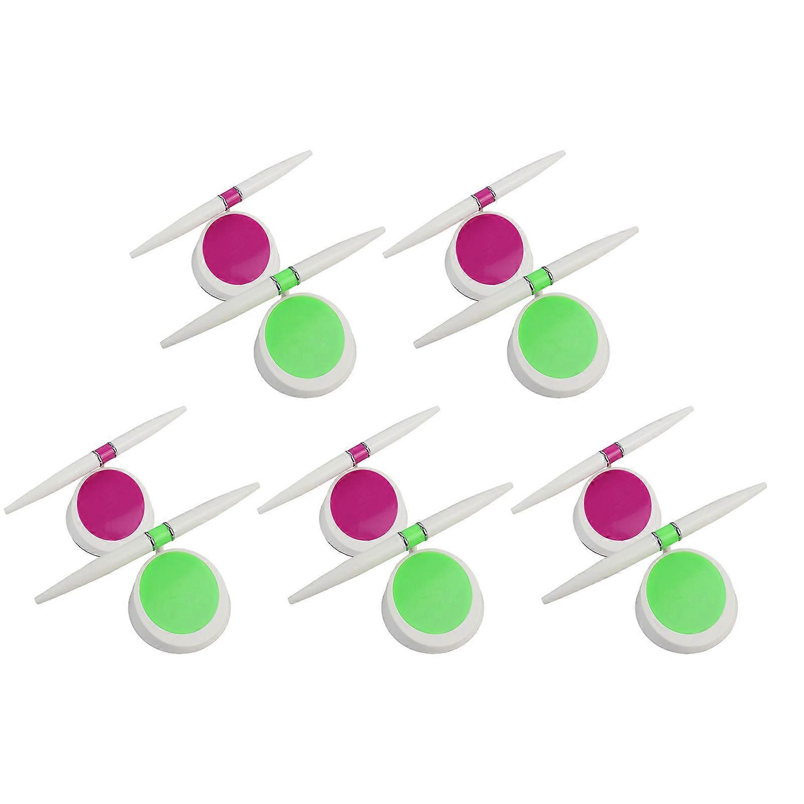 10x Rotating Ballpoint Pen Double Colors Ballpoint Pen Smooth Writing Pen Reception Pen with Base 360° Signature Pen Multicolor