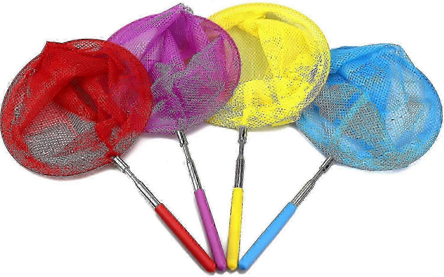 4 Pack Kids Telescopic Butterfly Net Colorful Insect Net For Catching Butterfly Bugs Insects And Fishing - Exten