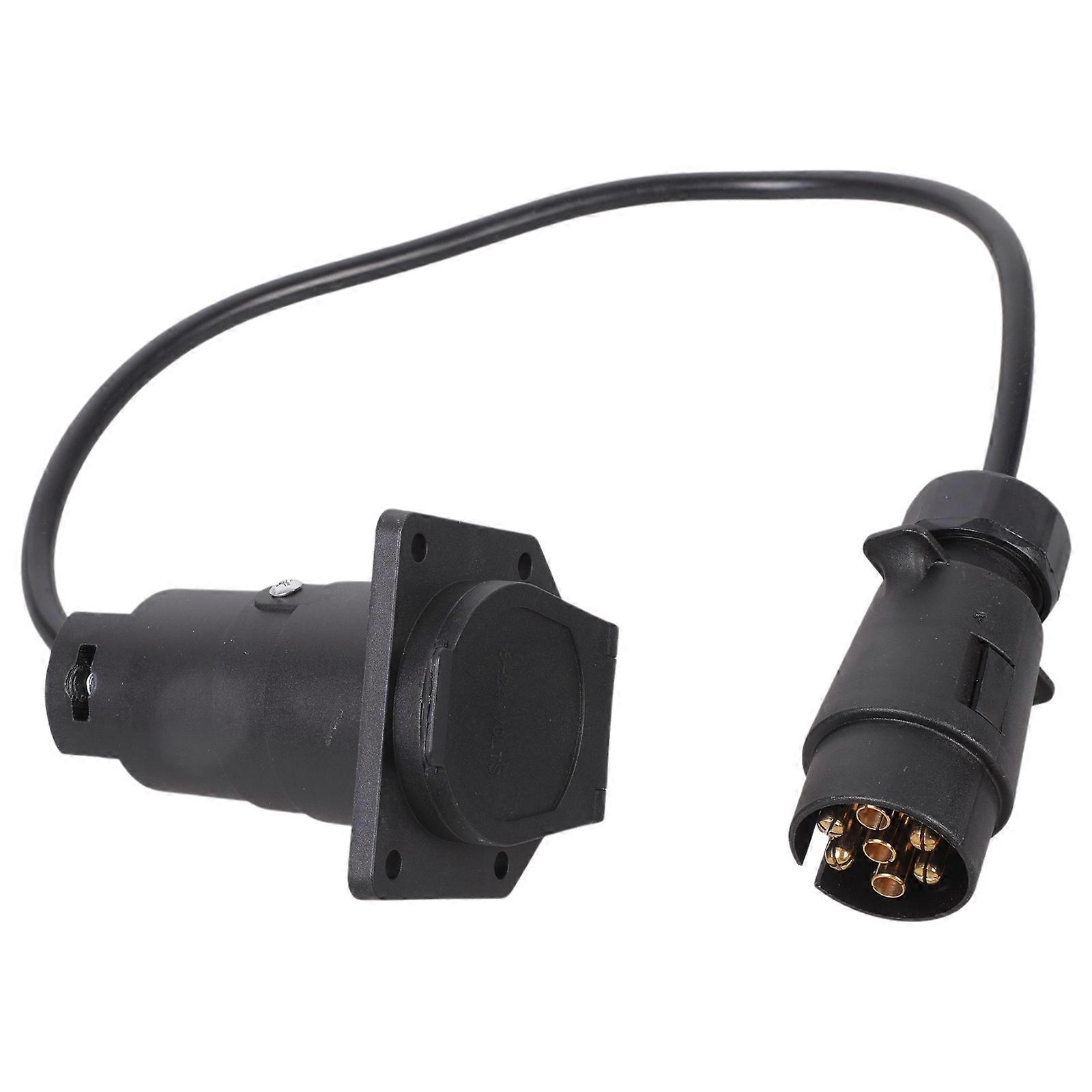 Intercontinental Trailer Connector Adapter 5 7 Pin Double Interface 60cm ABS Construction Waterproof Design For Towing Multicolor