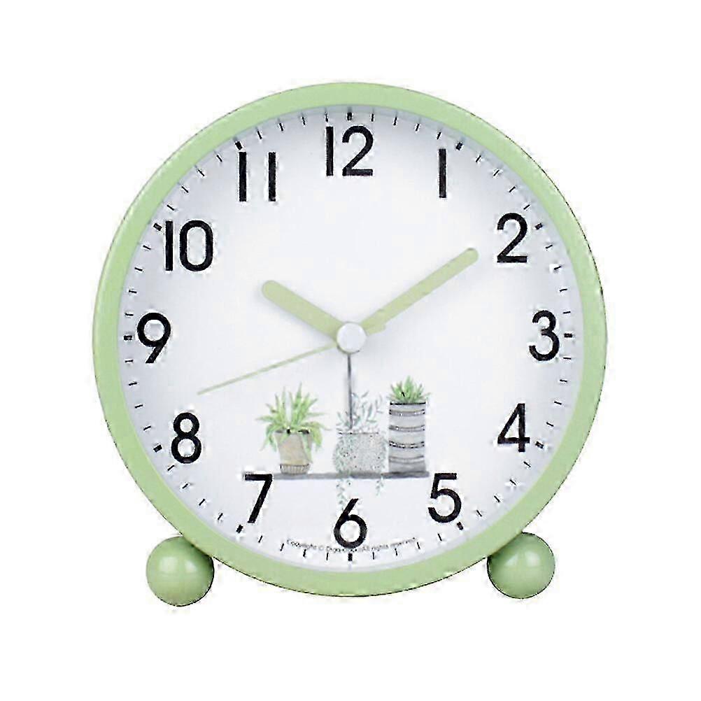 Green Digital Alarm Clock for Desktop or Bedside Use - Pointer Style without Battery Included