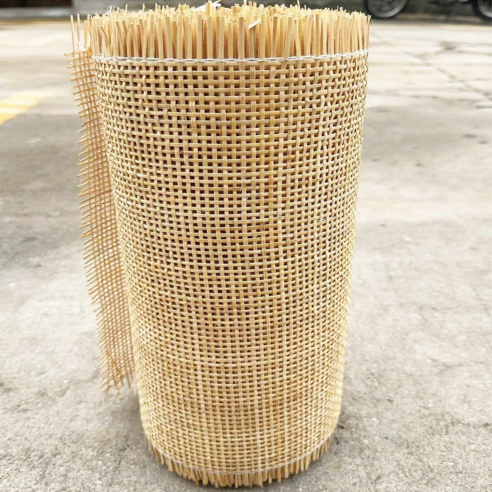24' Rattan Cane Webbing Roll Natural Wicker Fabric For Furniture  Cabinet Weave 31x79 Inch Mesh Sheet One Color