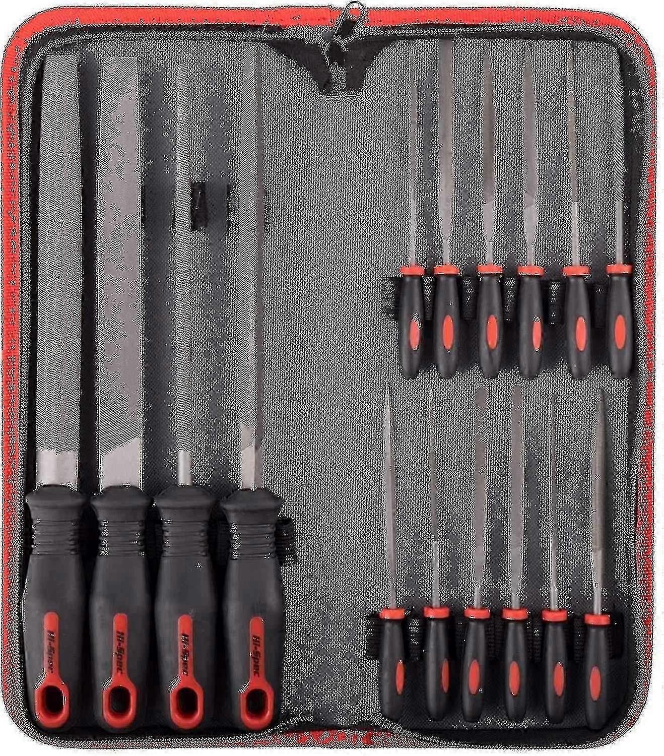 Hi-spec File Kit, 16pc Carbon-steel Files, 200mm File, Half Round, Round, Triangle File, 8pc Needle