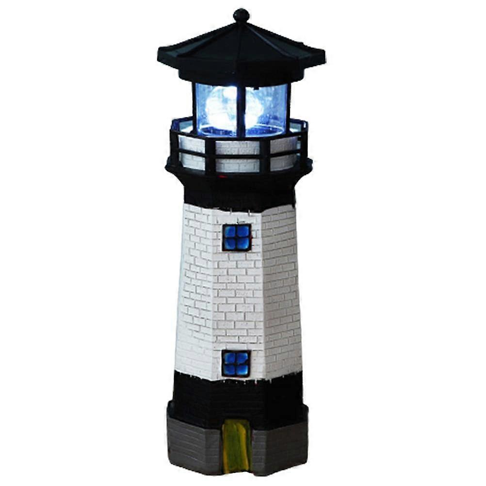 Beachfront Lamp 27.7cm, LED Headlamp With Rotating Light, Solar Powered Outdoor Garden Decoration