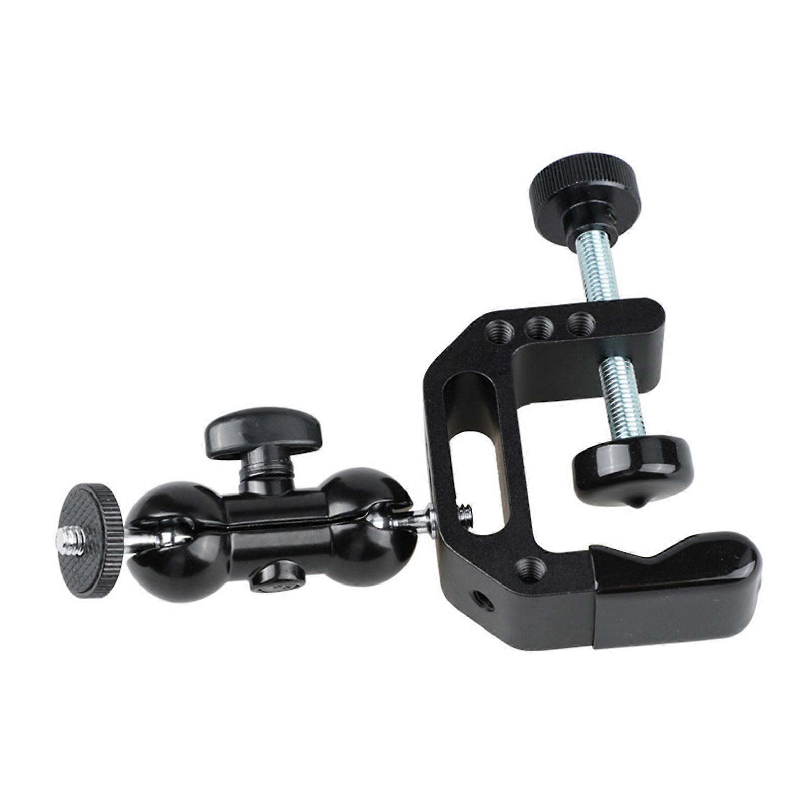 C Clamp 360 Degree Rotatable Mini Ball Head Mount Support With 1/4-20 Thread For LED Video Light Monitor Flash Light Mount Multicolor