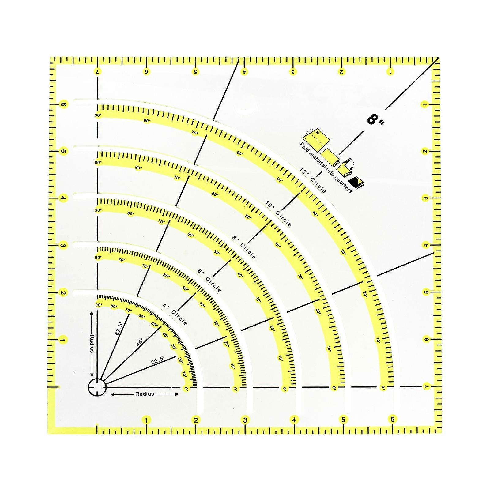 Clear Acrylic Quilting Ruler With 8Inch Angled For Fabric Cutting And Sewing Craft Multicolor