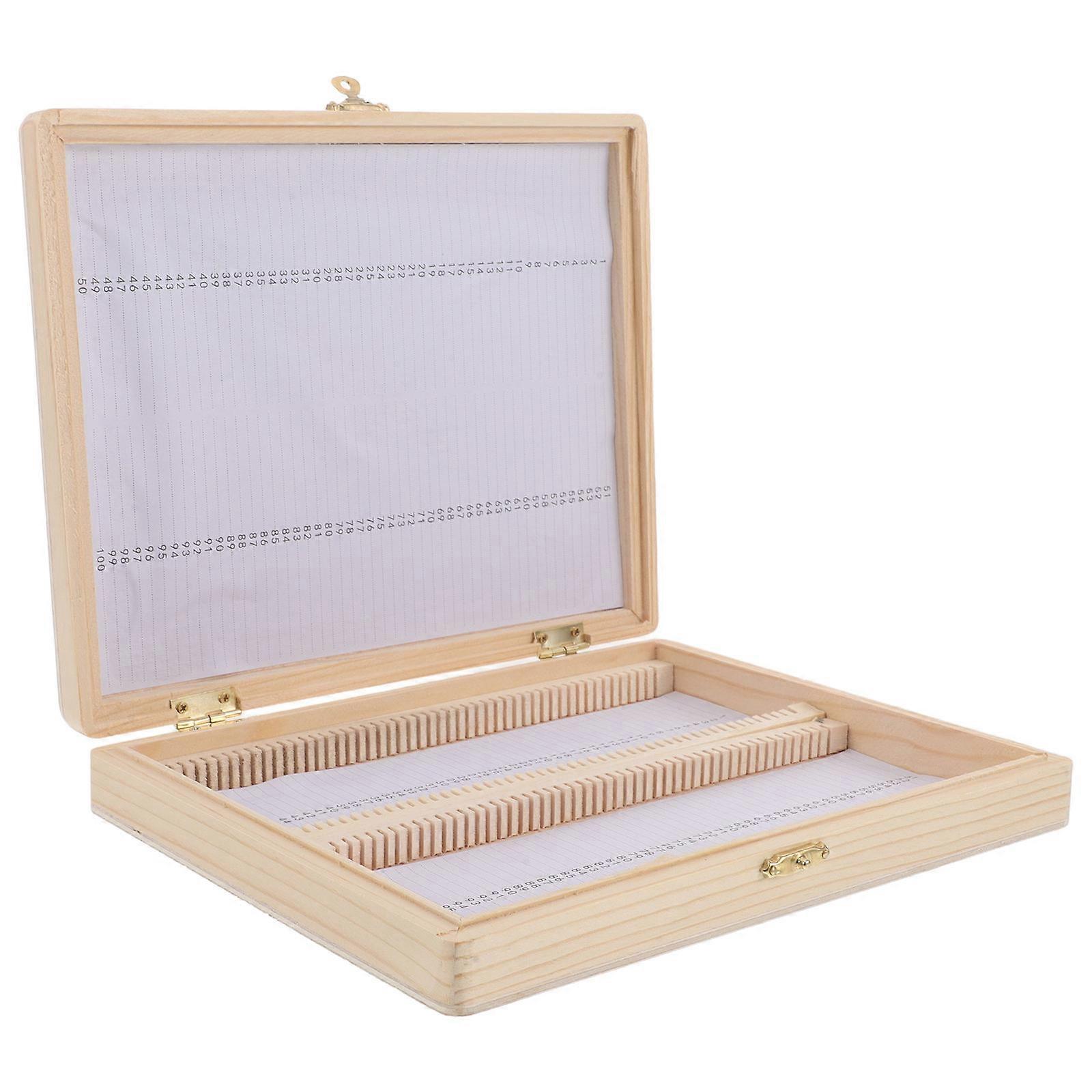 Microscope Slide Storage Wooden Box for Sample Storage