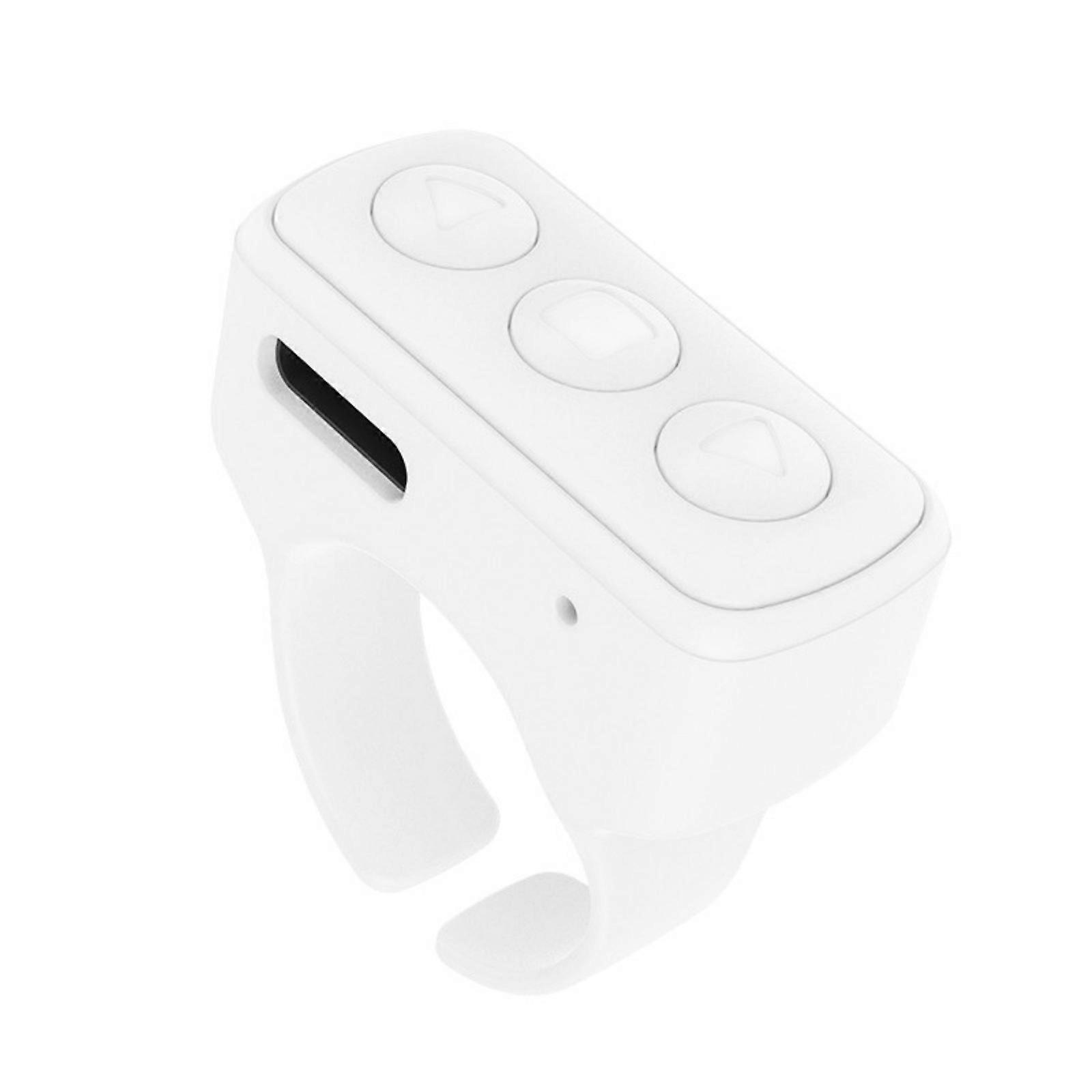 Portable Video Controller For Content Creators Scrolling Rings Design Wide Compatiblility Wearable Remote Control  White