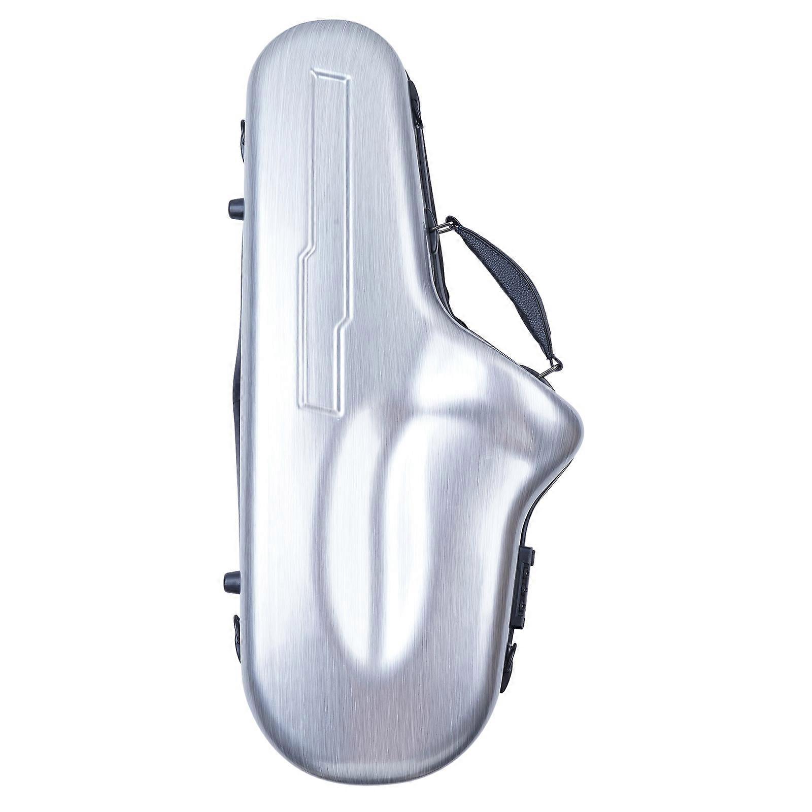 Altos Saxophone Bag Hard Case Sax Waterproof Compression Resistant Box Saxophone Handheld Box with Shoulder Strap  Silver