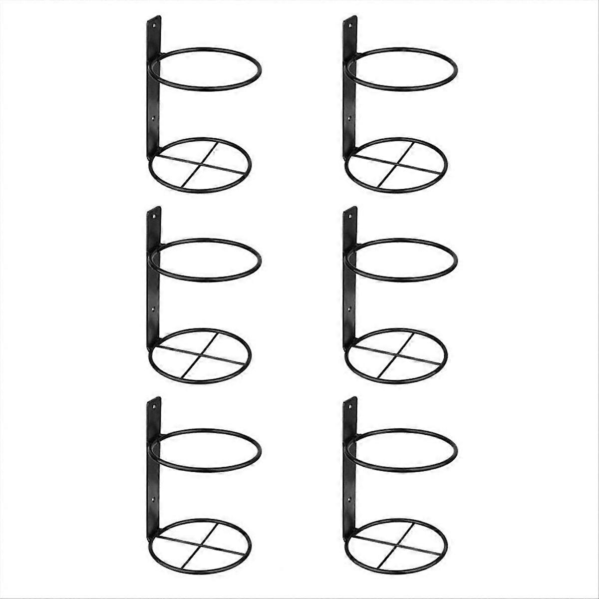 6pcs Wall Mounted Metal Hanging Wine Rack