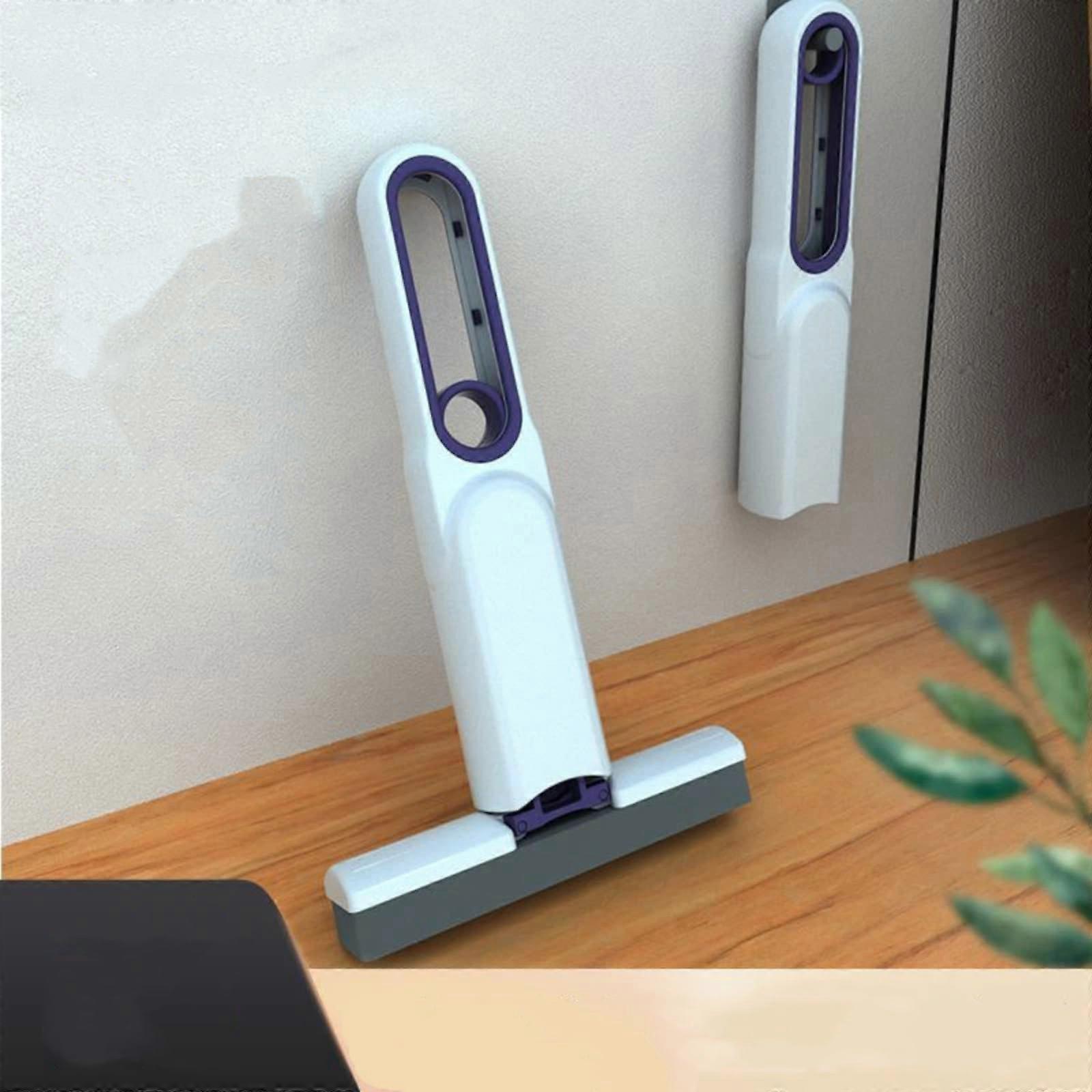 Mini Tabletop Mop with Fast Absorption Sponge, Hands Squeezing, Compact Hanging Design for Quick Spill Cleanup