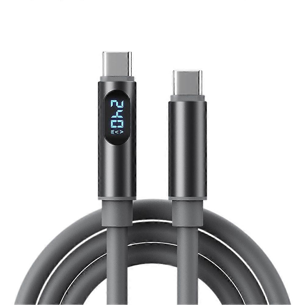 For 240W Super Fast Charging Cable Smart Display Data Sync Flexible Silicone Safe Charging For All Type C Devices