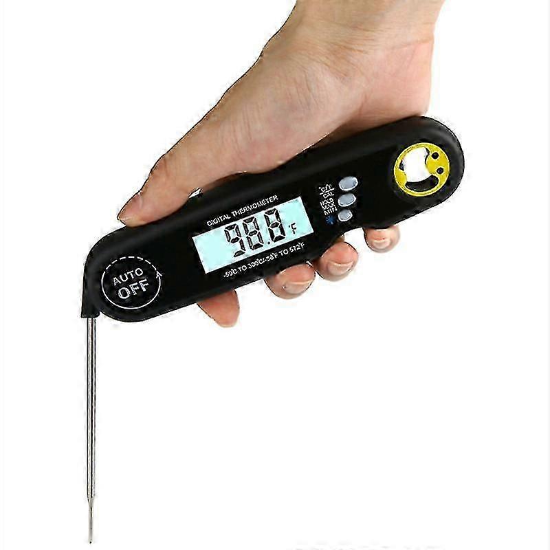 Meat Thermometer, Waterproof Instant Read Food Thermometer, Folding Probe Digital Thermometer For Cooking With Backlight & Magnet, For Oil Deep -Q